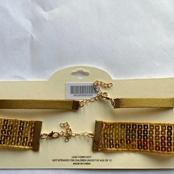 Mia collection 2-piece gold tone choker necklace set - Picture 4 of 5